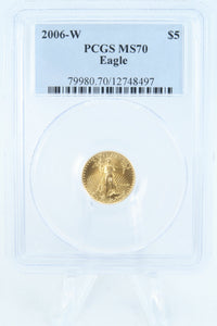 2006-W PCGS SP70 1/10th oz Burnished Gold Eagle Special Strike