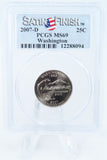 2007-D PCGS SP69 Washington Satin Finish State Quarter 25C