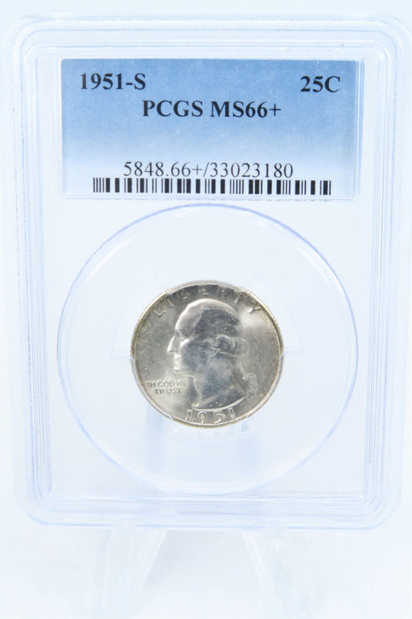 1951-S PCGS MS66+ Washington Quarter Business Strike 25C