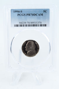 1994-S PCGS PR70DCAM Jefferson Nickel Proof 5C