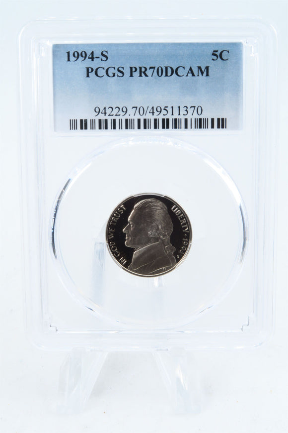 1994-S PCGS PR70DCAM Jefferson Nickel Proof 5C