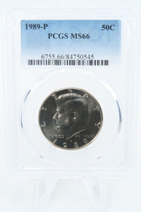 1989-P PCGS MS66 Kennedy Half Dollar Business Strike 50C