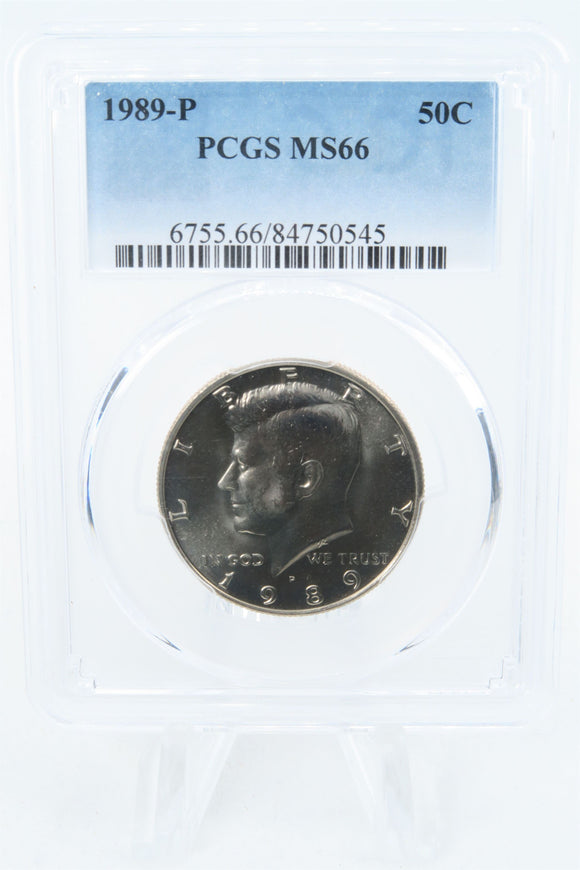 1989-P PCGS MS66 Kennedy Half Dollar Business Strike 50C