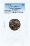 2019-D PCGS MS67 Native American Position A Dollar Business Strike