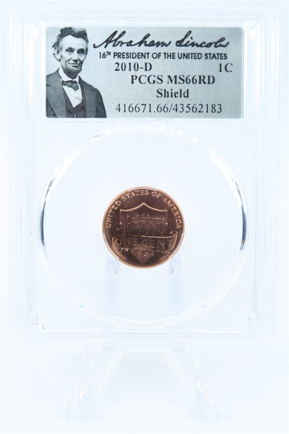 2010-D PCGS MS66RD Lincoln Shield Cent Business Strike 1C