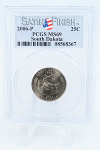 2006-P PCGS SP69 South Dakota Satin Finish State Quarter 25C