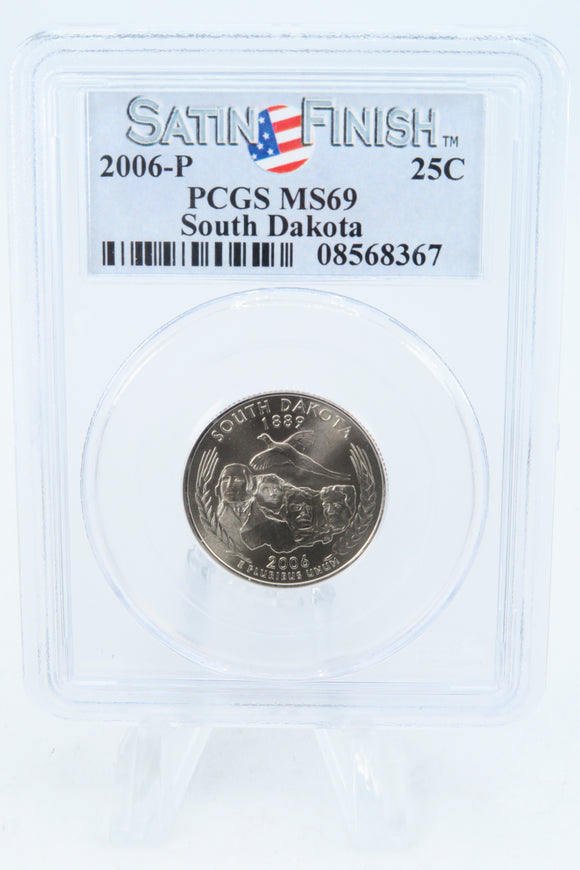 2006-P PCGS SP69 South Dakota Satin Finish State Quarter 25C