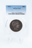 1911-P PCGS F15 Barber Half Dollar Business Strike 50C
