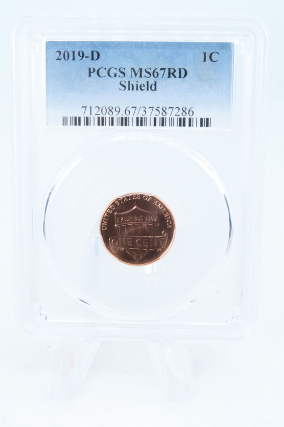 2019-D PCGS MS67RD Lincoln Shield Cent Business Strike 1C