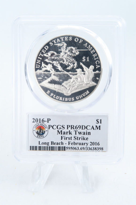 2016-P PCGS PR69DCAM Mark Twain Silver Modern Commemorative Dollar Proof