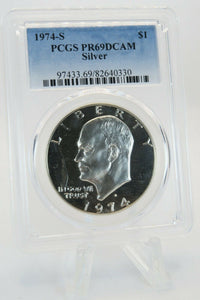 1974-S PCGS PR69DCAM Silver Eisenhower Dollar IKE Proof