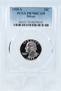 1995-S PCGS PR70DCAM Silver Washington Quarter Proof 25C