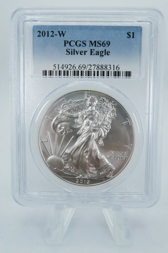 2012-W PCGS MS69 American Silver Eagle Bullion Dollar Business Strike 1 oz