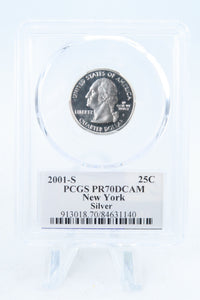 2001-S PCGS PR70DCAM Silver New York State Quarter Proof 25C