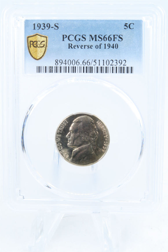 1939-S PCGS MS66FS Reverse Of 1940 Jefferson Nickel Full Steps 5C