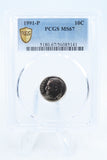 1991-P PCGS MS67 Roosevelt Dime Business Strike 10C