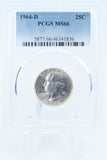 1964-D PCGS MS66 Washington Quarter Business Strike 25C
