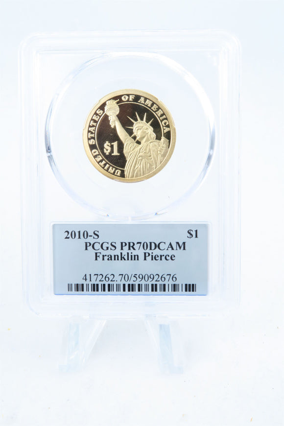 2010-S PCGS PR70DCAM Franklin Pierce Presidential Dollar Proof