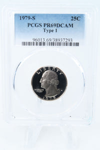 1979-S PCGS PR69DCAM Type 1 Washington Quarter Proof 25C