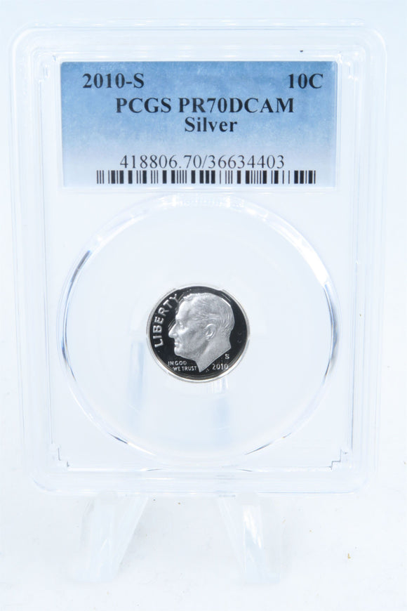 2010-S PCGS PR70DCAM Silver Roosevelt Dime Proof 10C