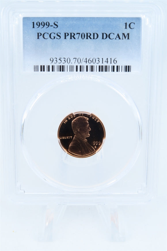 1999-S PCGS PR70DCAM Lincoln Memorial Cent Proof 1C