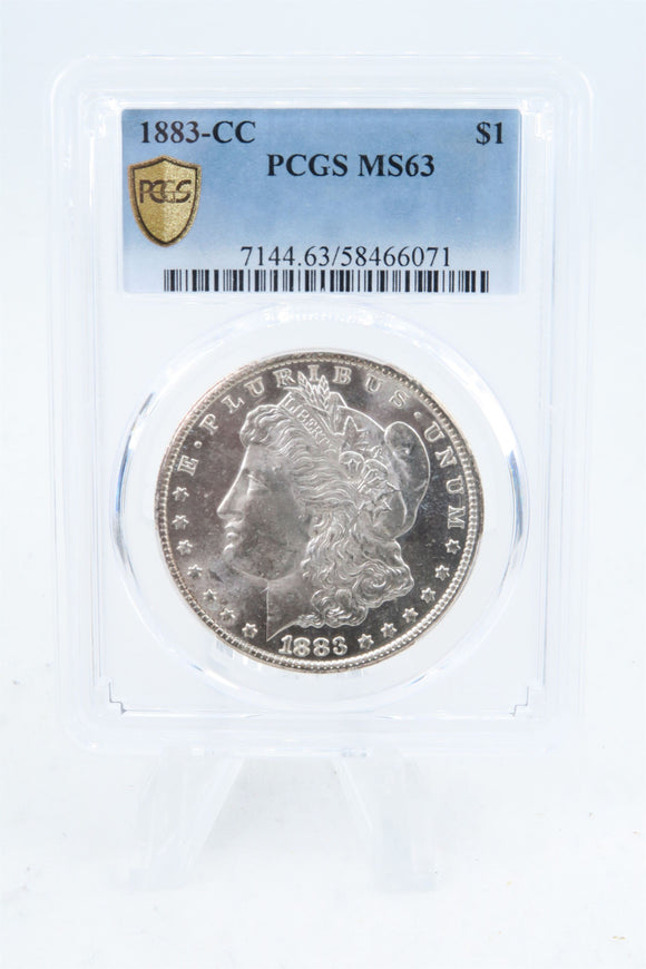 1883-CC PCGS MS63 Morgan Dollar Business Strike – Authenticated Coins