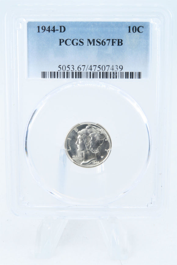 1944-D PCGS MS67FB Mercury Dime Business Strike 10C
