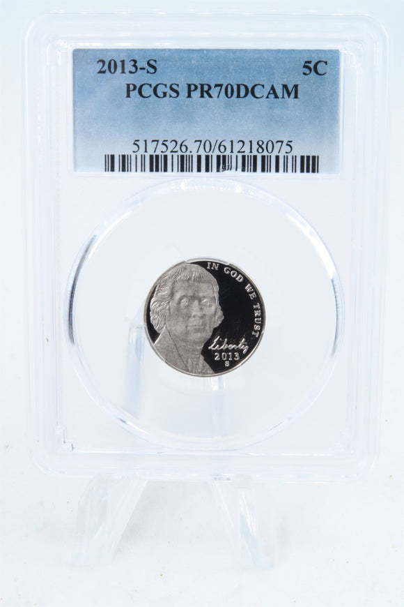2013-S PCGS PR70DCAM Jefferson Nickel Proof 5C