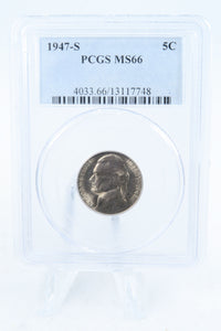 1947-S PCGS MS66 Jefferson Nickel Business Strike 5C