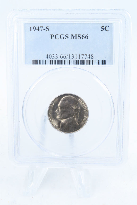 1947-S PCGS MS66 Jefferson Nickel Business Strike 5C