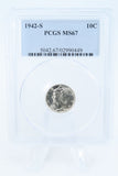 1942-S PCGS MS67 Mercury Dime Business Strike 10C