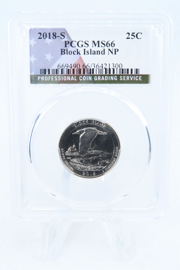 2018-S PCGS MS66 Block Island NP Quarter Business Strike 25C