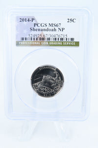2014-P PCGS MS67 Shenandoah NP Quarter Business Strike 25C