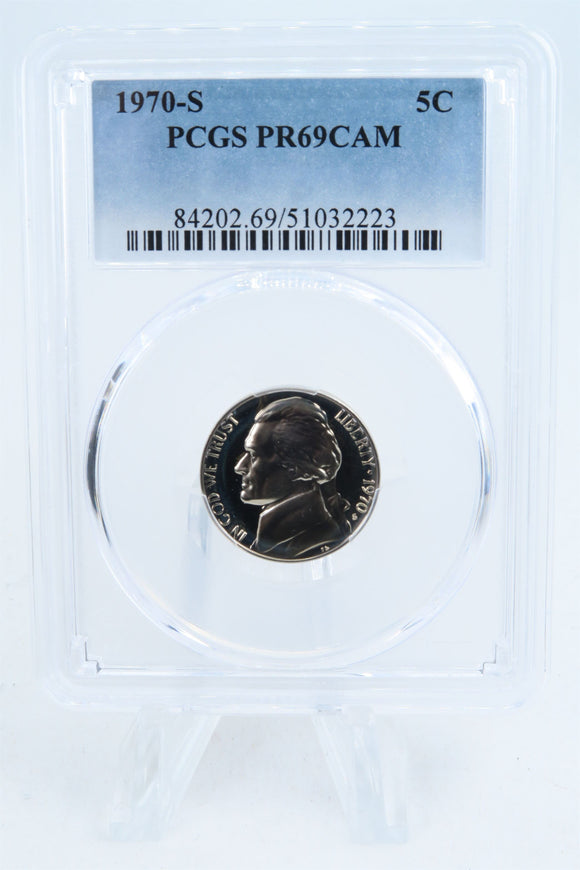 1970-S PCGS PR69CAM Jefferson Nickel Proof 5C
