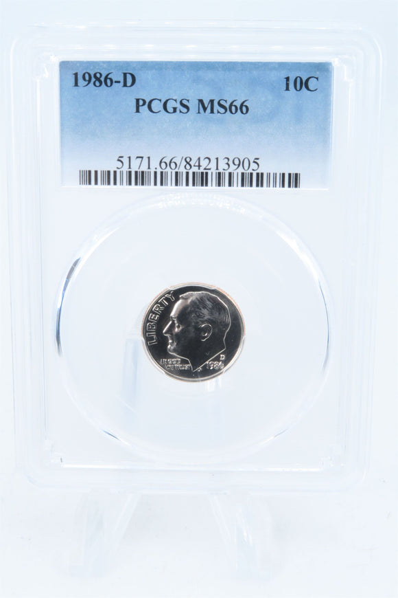 1986-D PCGS MS66 Roosevelt Dime Business Strike 10C