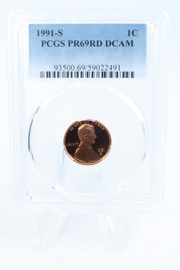 1991-S PCGS PR69DCAM Lincoln Memorial Cent Proof 1C