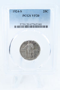 1924-S PCGS VF20 Standling Liberty Quarter Business Strike 25C