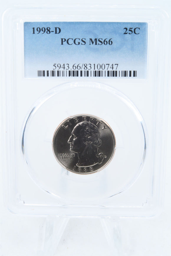 1998-D PCGS MS66 Washington Quarter Business Strike 25C