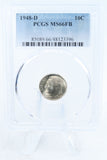 1948-D PCGS MS66FB Roosevelt Dime Business Strike 10C