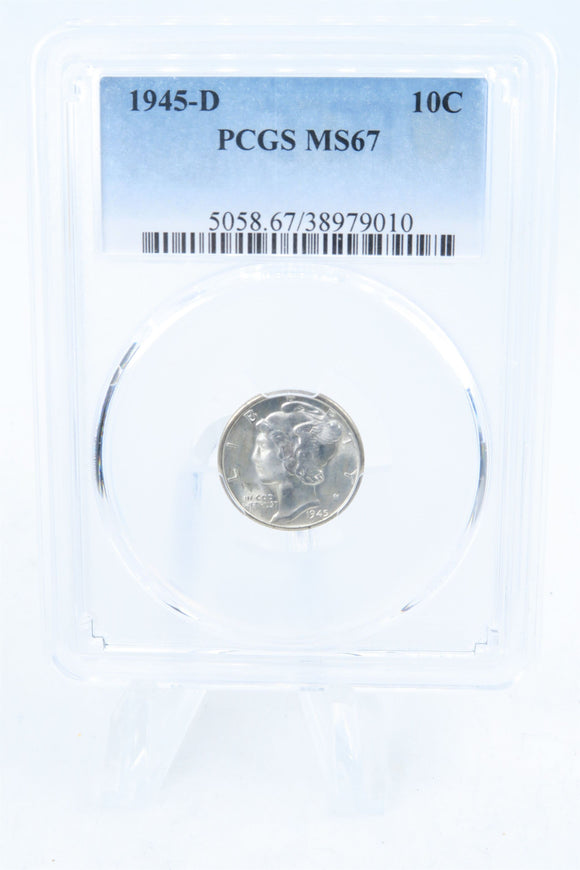 1945-D PCGS MS67 Mercury Dime Business Strike 10C
