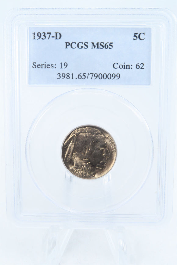 1937-D PCGS MS65 Buffalo Nickel Business Strike 5C