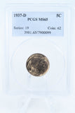 1937-D PCGS MS65 Buffalo Nickel Business Strike 5C