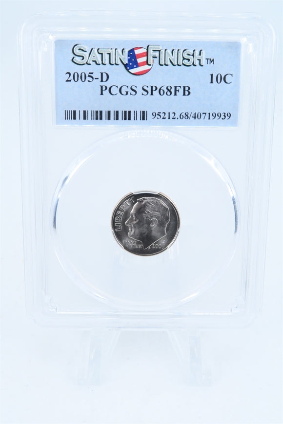 2005-D PCGS SP68FB Satin Finish Roosevelt Dime 10C