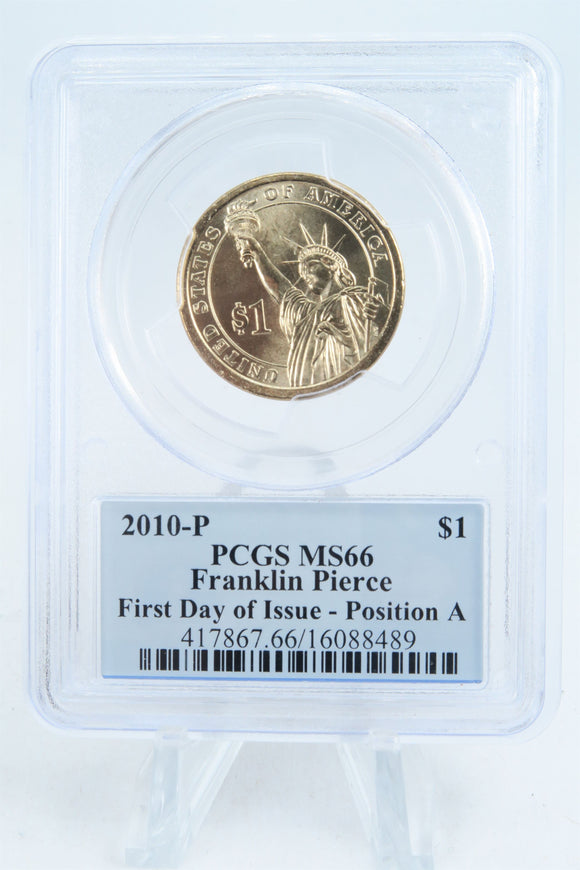 2010-P PCGS MS66 Franklin Pierce Position A Presidential Dollar