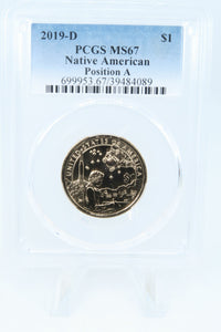 2019-D PCGS MS67 Native American Position A Dollar Business Strike