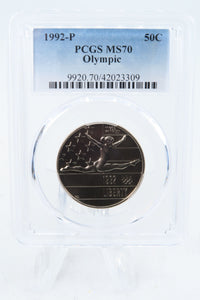 1992-P PCGS MS70 Olympic Modern Commemroative Half Dollar 50C