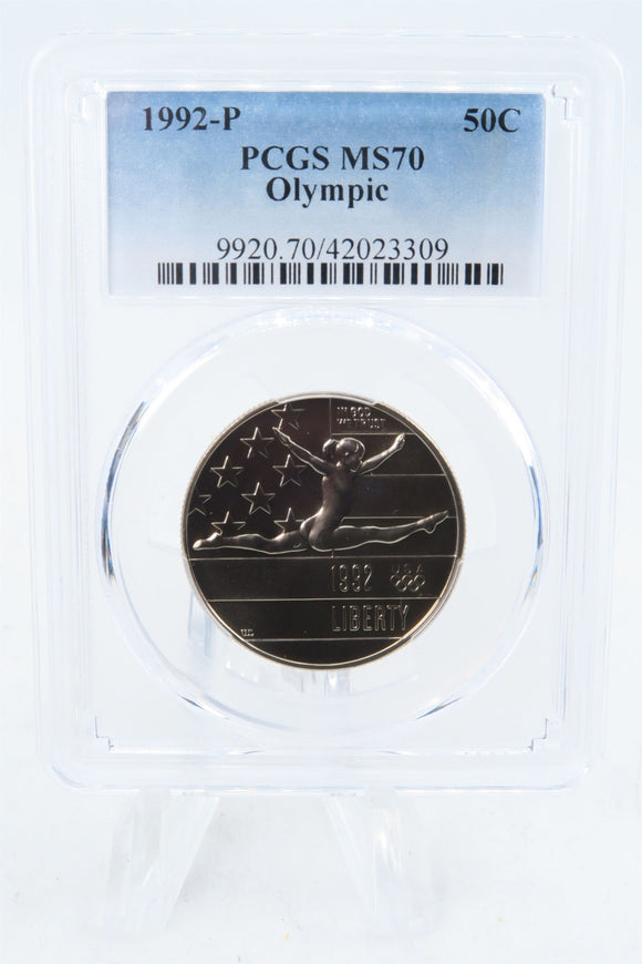 1992-P PCGS MS70 Olympic Modern Commemroative Half Dollar 50C