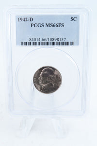 1942-D PCGS MS66FS Jefferson Nickel Full Steps Business Strike 5C
