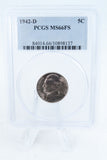 1942-D PCGS MS66FS Jefferson Nickel Full Steps Business Strike 5C