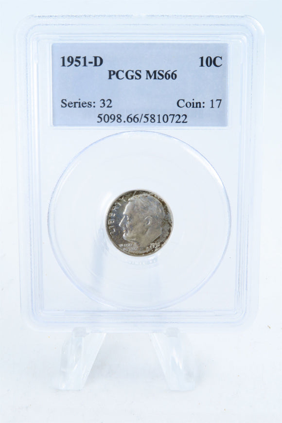 1951-D PCGS MS66 Roosevelt Dime Business Strike 10C